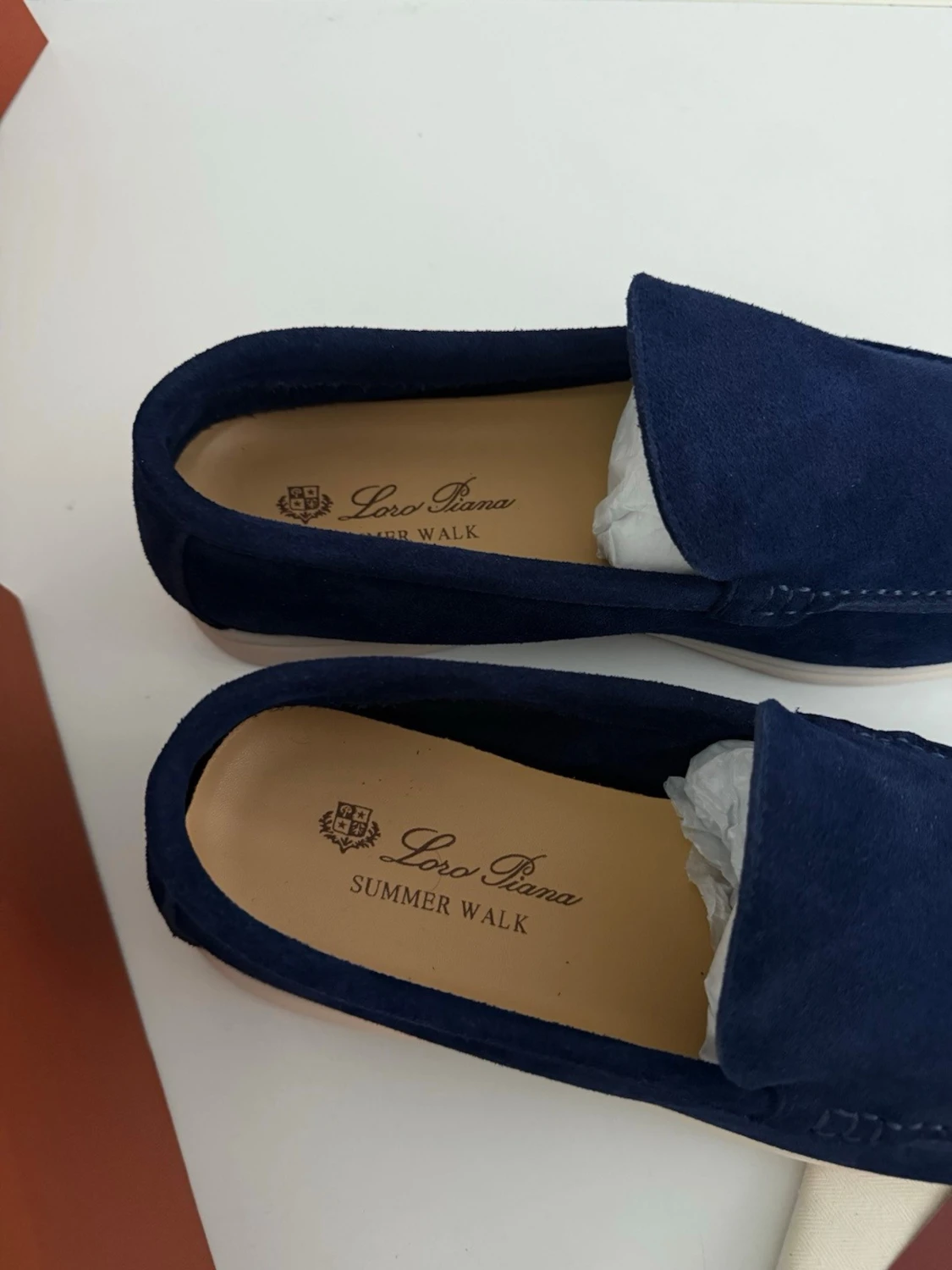 Blå mocka loafers från Loro Piana - 4