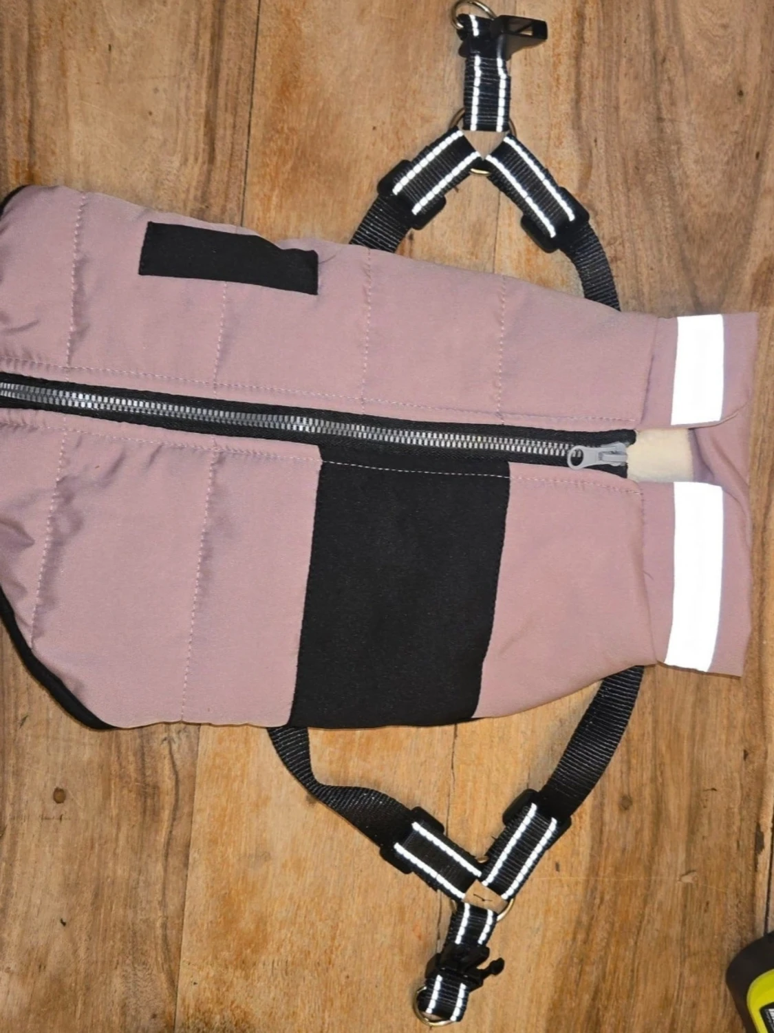 Vaderad hundväst, Rosa och svart  med reflex - 2