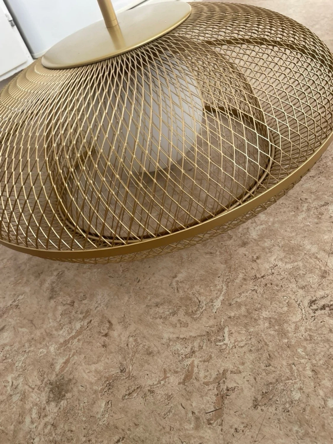 Guldig lampskärm i metallnät - 5