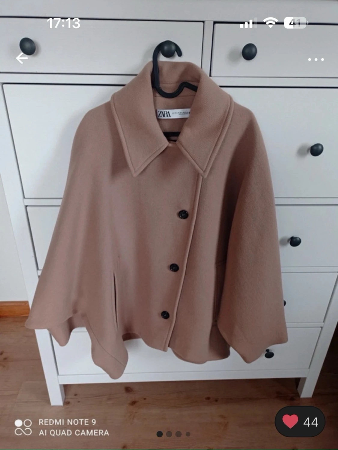 Beige cape-kappa från Zara