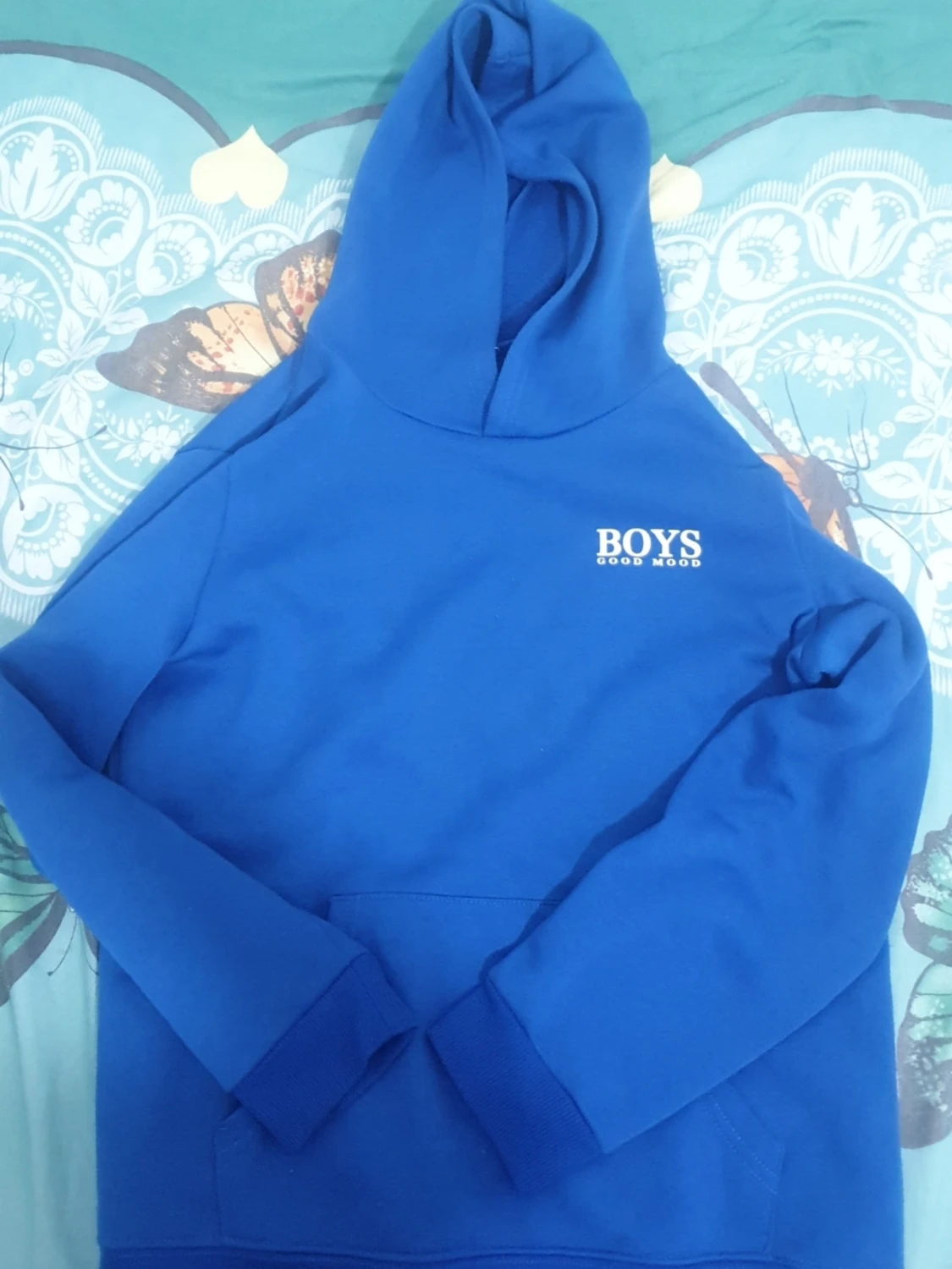 Blå mjukisbyxor med tryck - 2