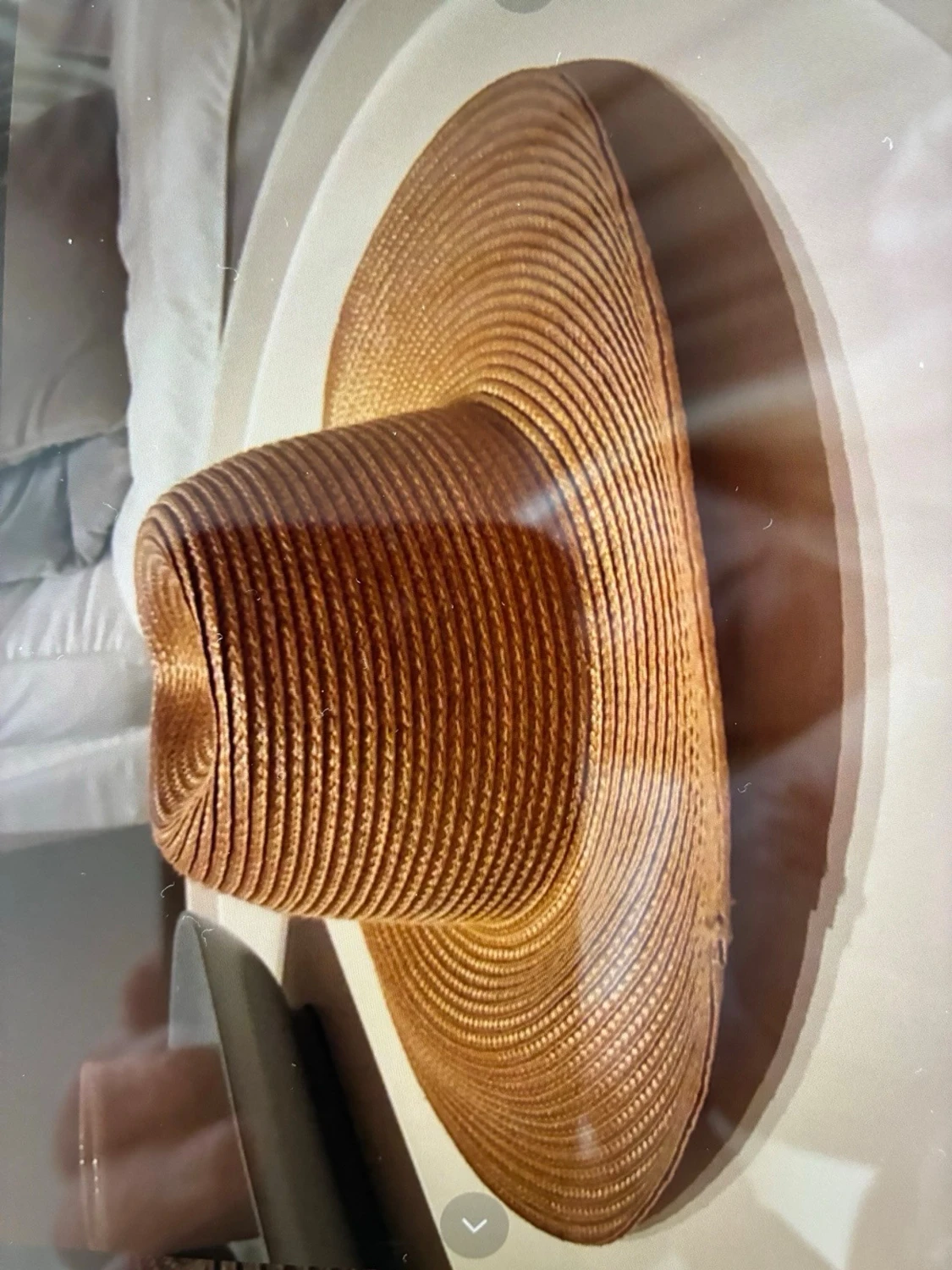 Beige stråhatt stl M Ny