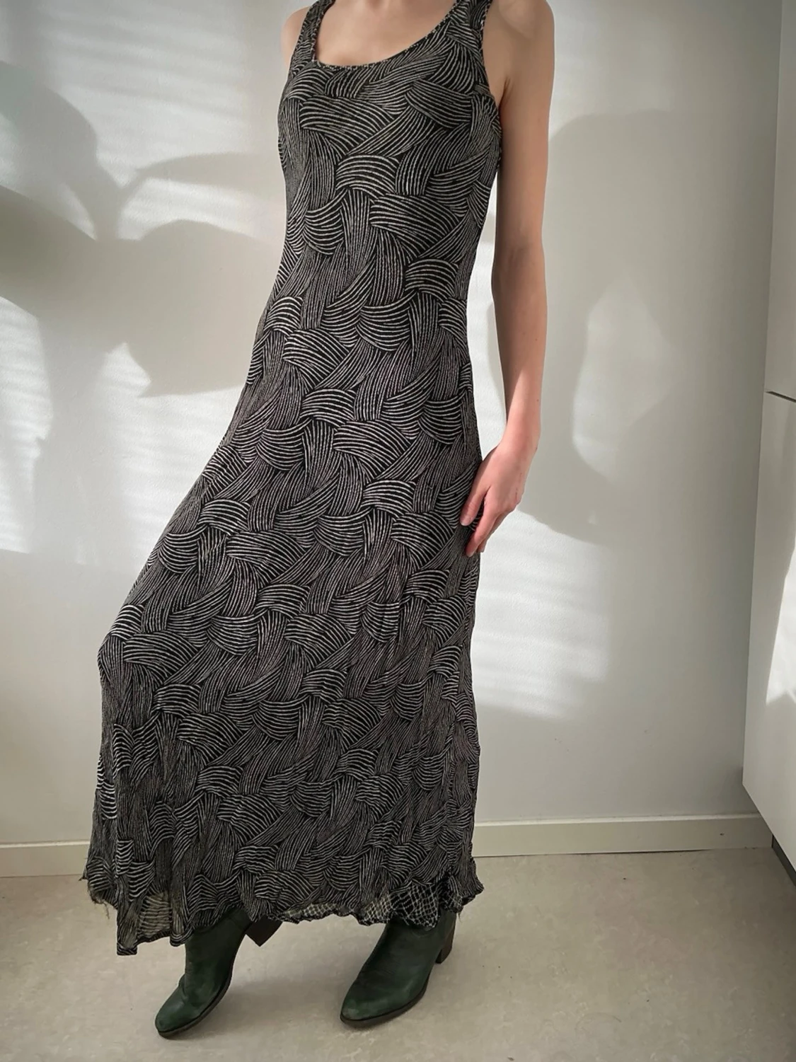 Vändbar vintage långklänning (2 olika prints) - 3