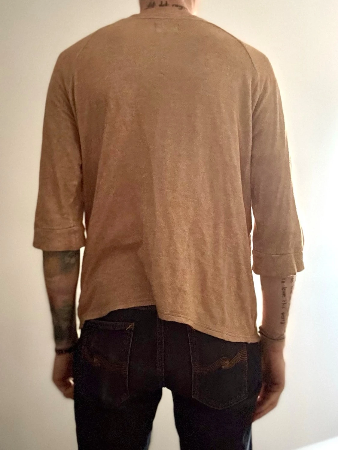 Beige topp med trekvartsärm - 1