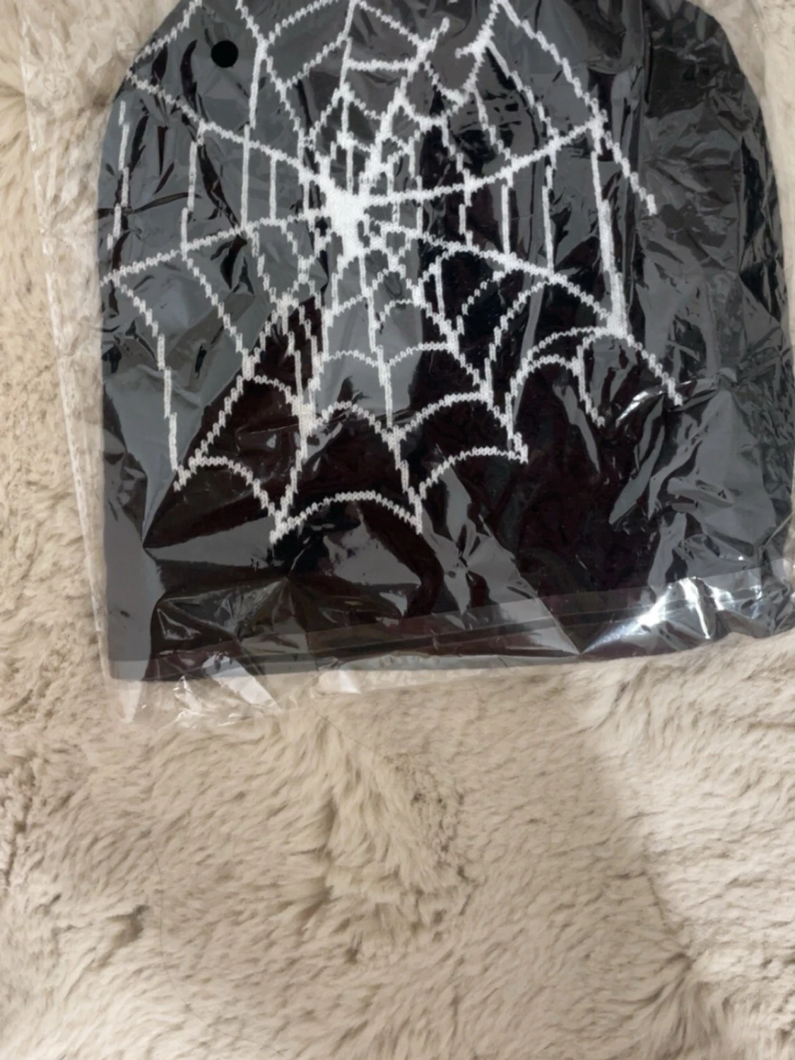 Svart mössa Groovy Vision spindelnät - 1