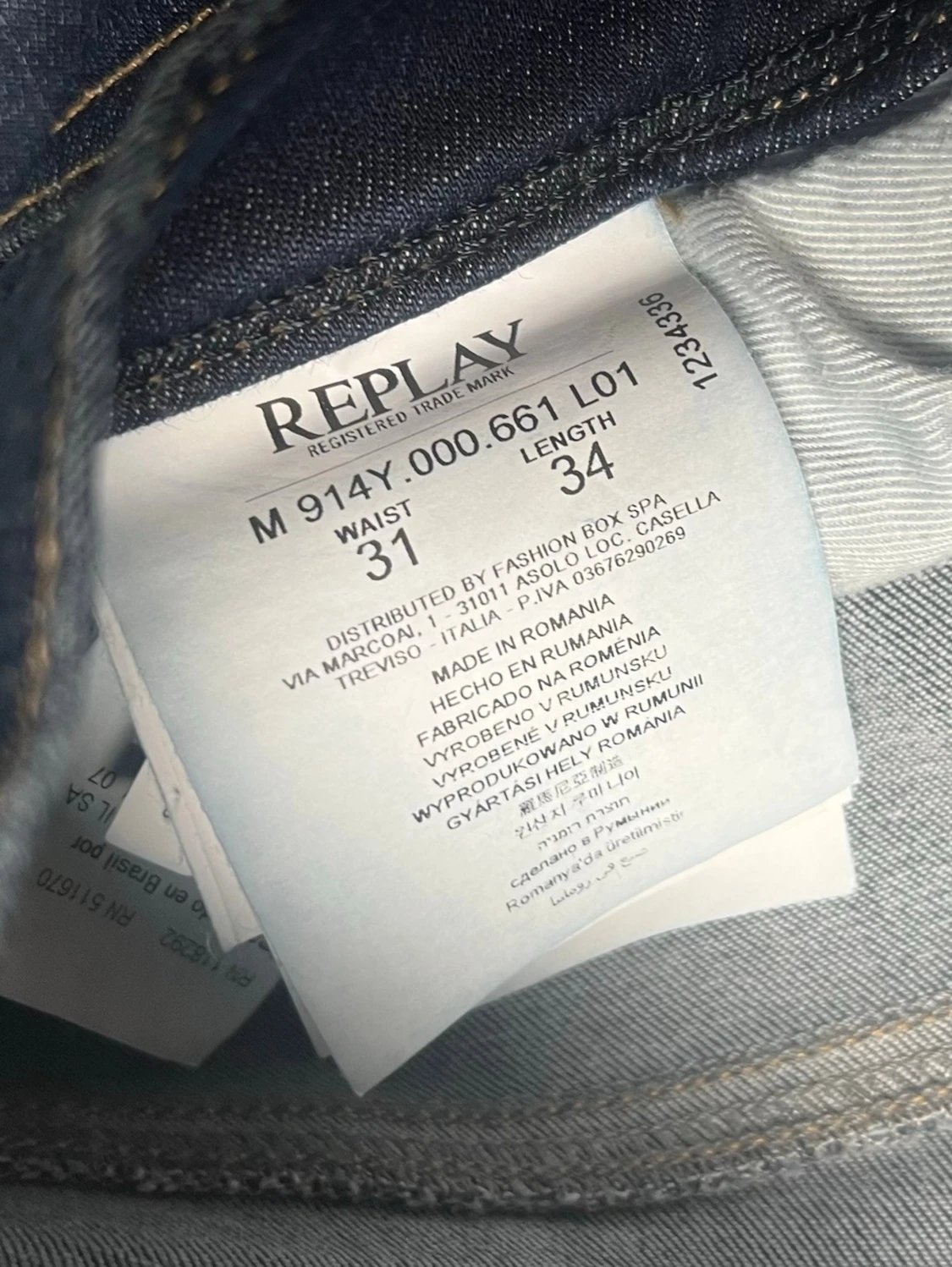 Mörkblå replay hyperflex jeans - 4