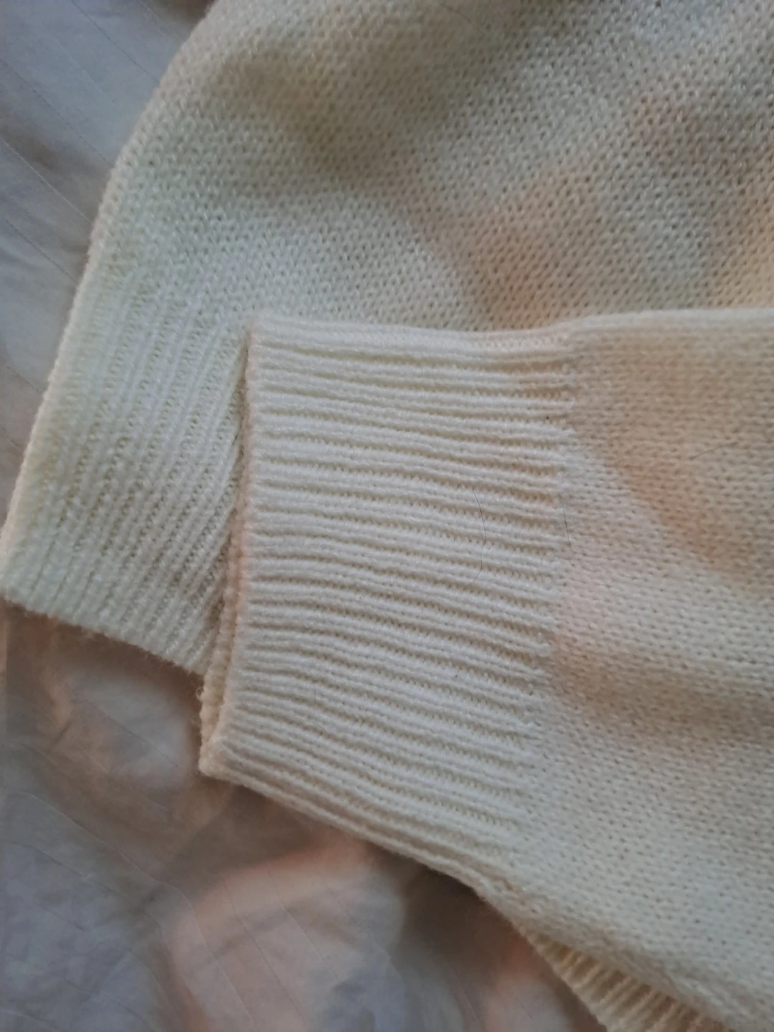 Vit stickad tröja H&M S - 3