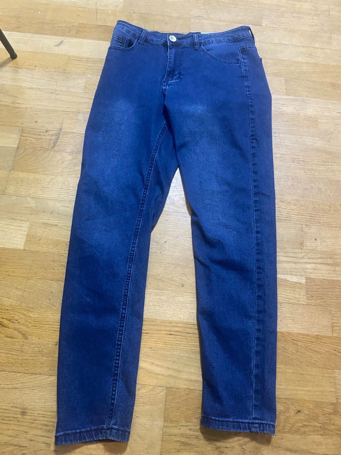Blå raka jeans med klassisk passform - 3