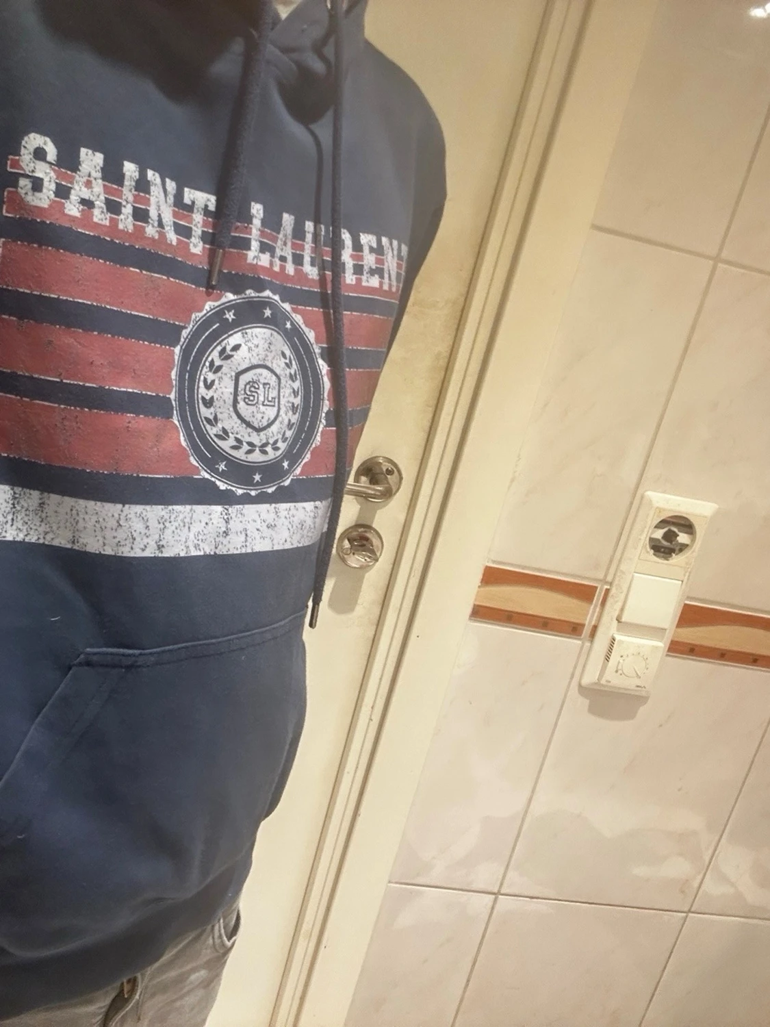 Mörkblå Saint Laurent hoodie - 2