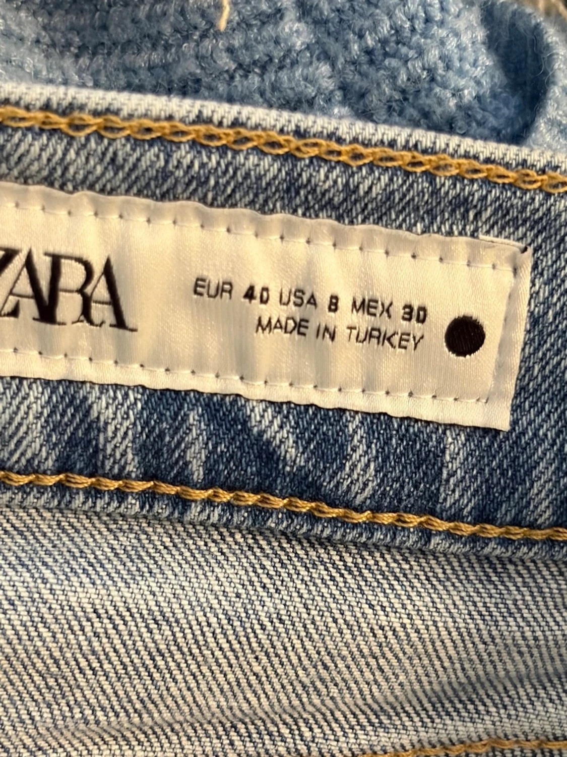Ljusblå raka jeans med hög midja - 4