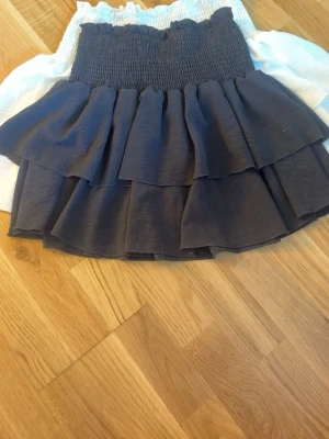 Volangkjolar 2 stycken  - Supersöta korta kjolar med bred smock i midjan och flera lager volanger. Kjolen är i ett lätt och luftigt tyg, perfekt för en varm sommardag. Passar dig som gillar feminina detaljer och vill ha något bekvämt men ändå snyggt. Vet ej storlek men passar       xs/s/m Köp båda för priset av en🤗 Kommer ej till användning tvättas innan jag skickar dom💖