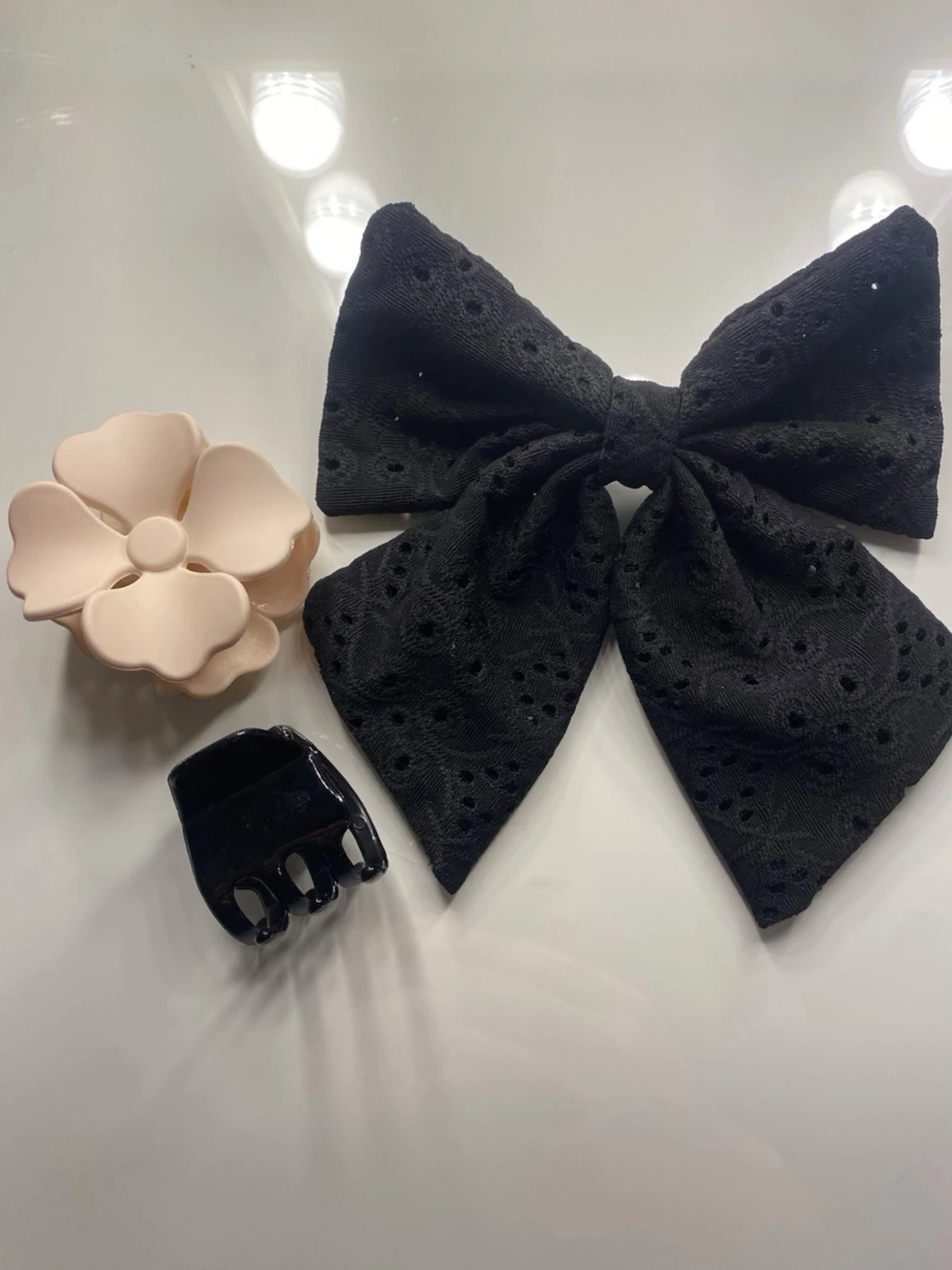 Set med håraccessoarer rosett & klämmor