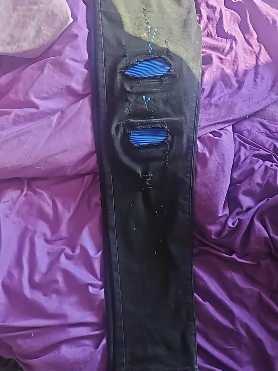 Svarta skinny jeans med slitningar - 1