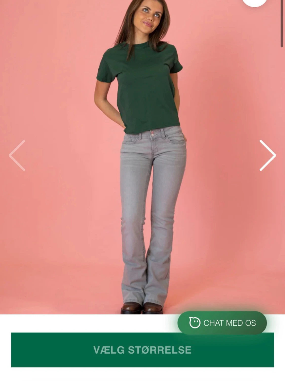 Grå bootcut jeans med broderi