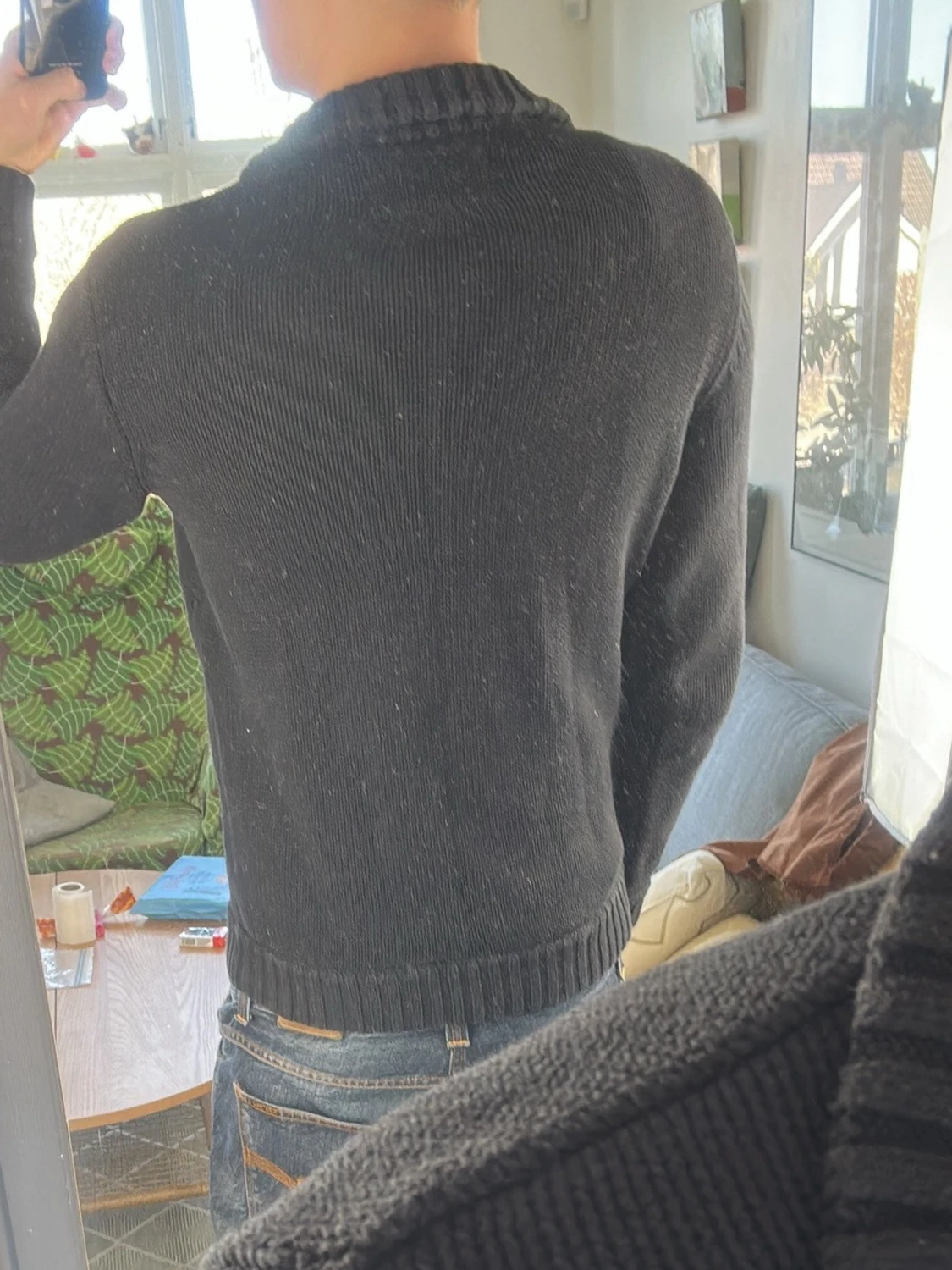 Cardigan svart stickad  - 2