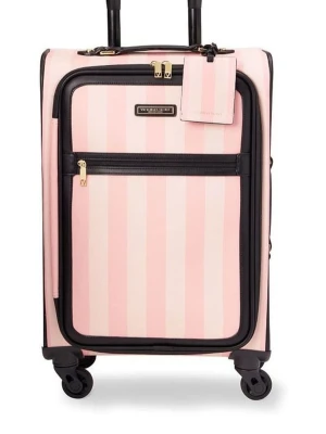 Victoria Secret's rosa “signature stripe" kabinväska - obs endast upphämtning  - Obs! Endast upphämtning, köp ej om du inte kan hämta i Göteborg!                       Rosa svart “signature stripe" en ikonisk kabinväska från Victoria’s Secret - perfekt kombination av stil och funktion.        I nyskick och aldrig använd. Rymmer enkelt flera ombyten, necessär och andra reseprylar – idealisk för weekendresor eller som handbagage.                          Smidig att rulla - fyra hjul och utrustad med flera praktiska fack för organiserad packning.  