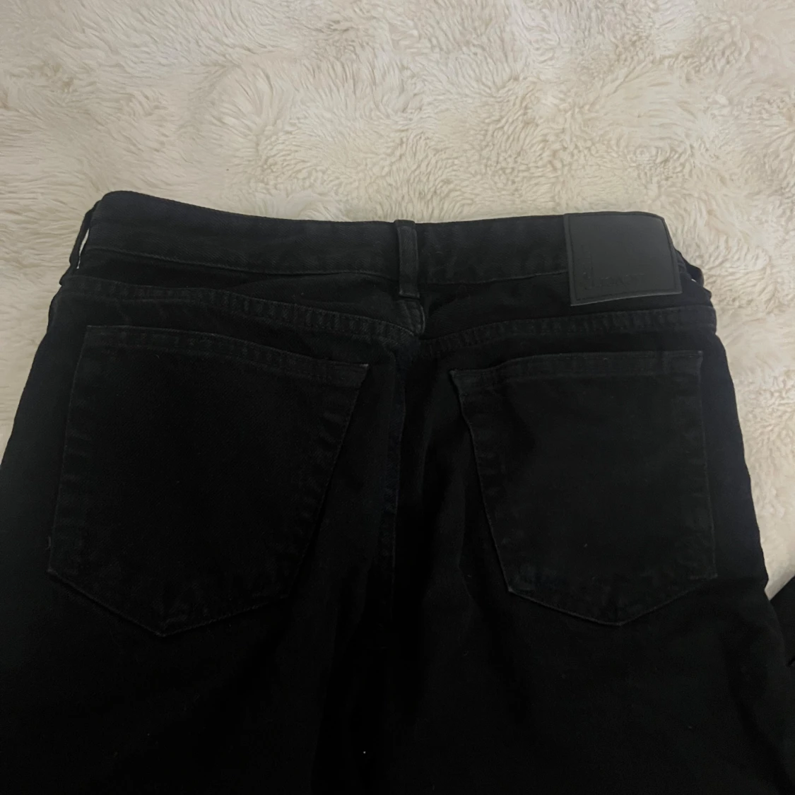Svarta low waist straight jeans från demim  - 2