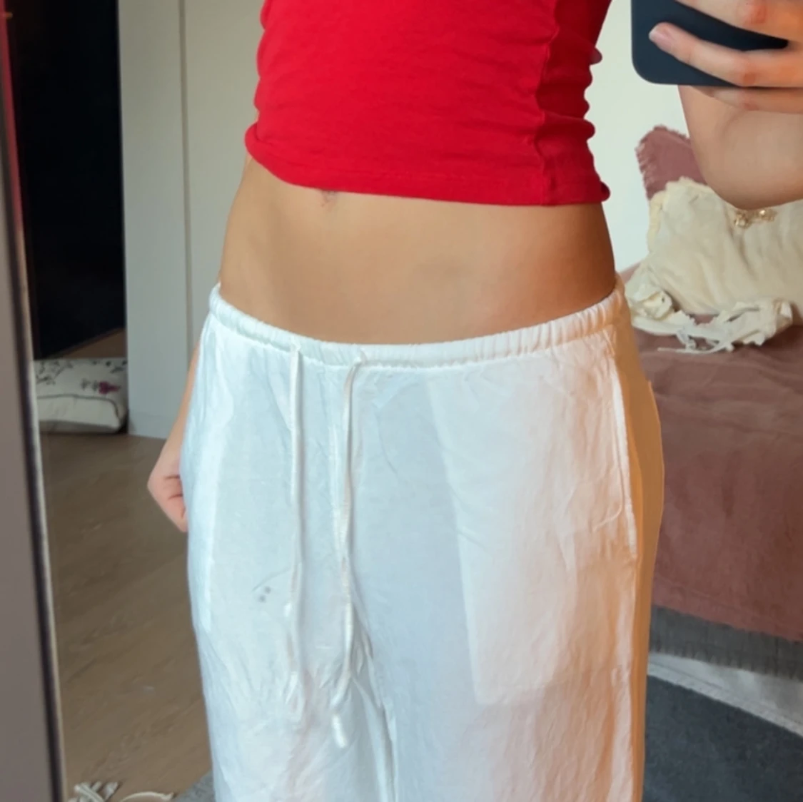 Vita linnebyxor från H&M - 1