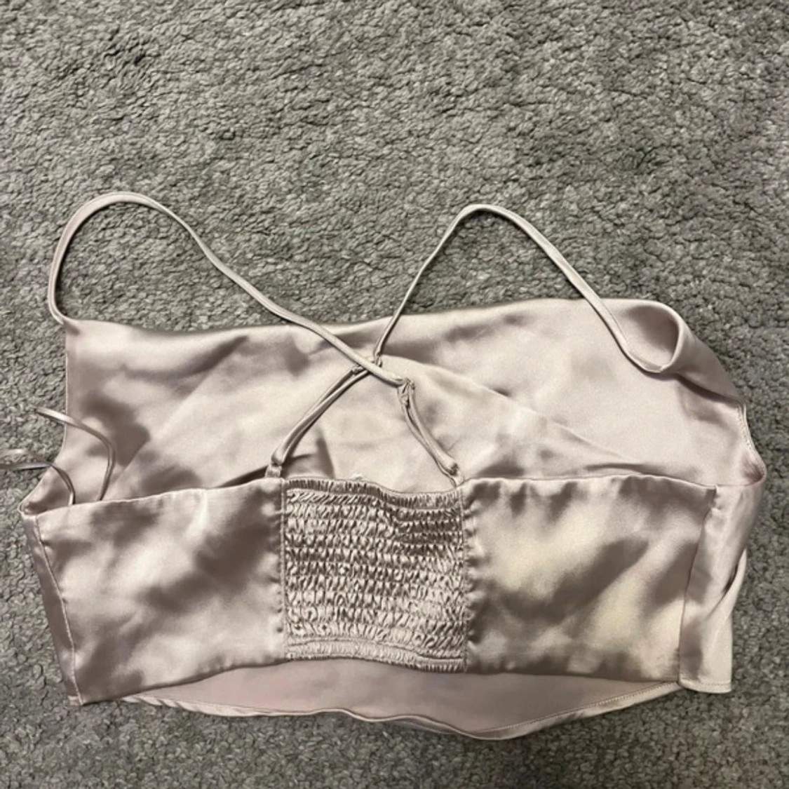 Champagnefärgad satin linnetopp - 2