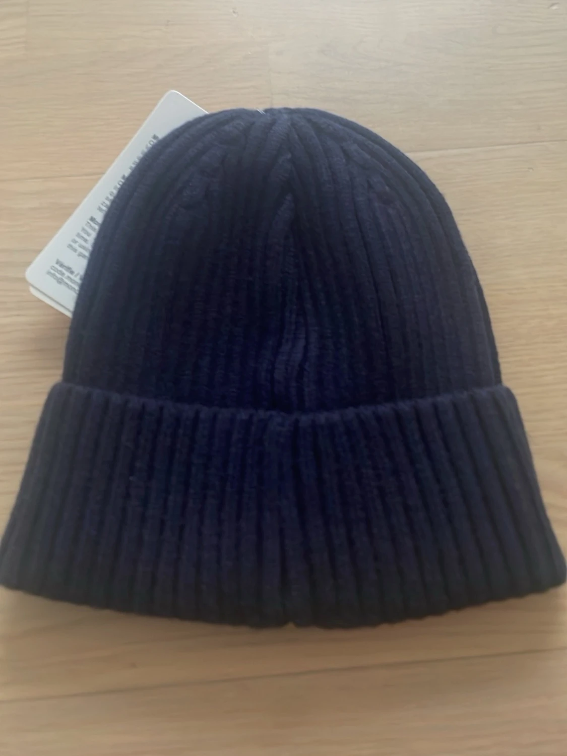 Mörkblå ribbstickad mössa Moncler - 1