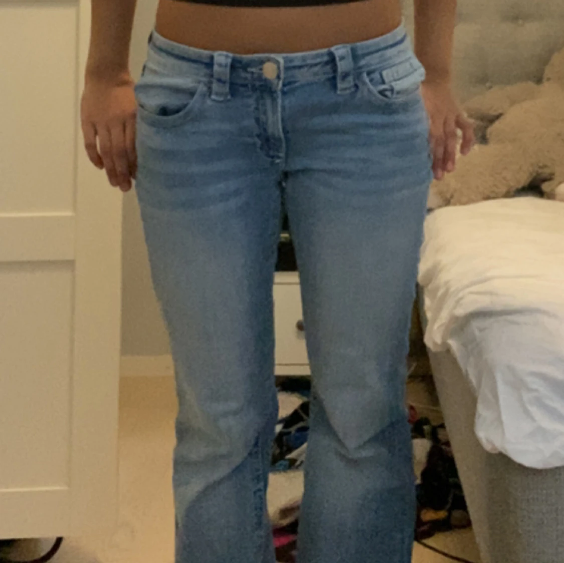 Ljusblå bootcut jeans Gina Tricot - 4