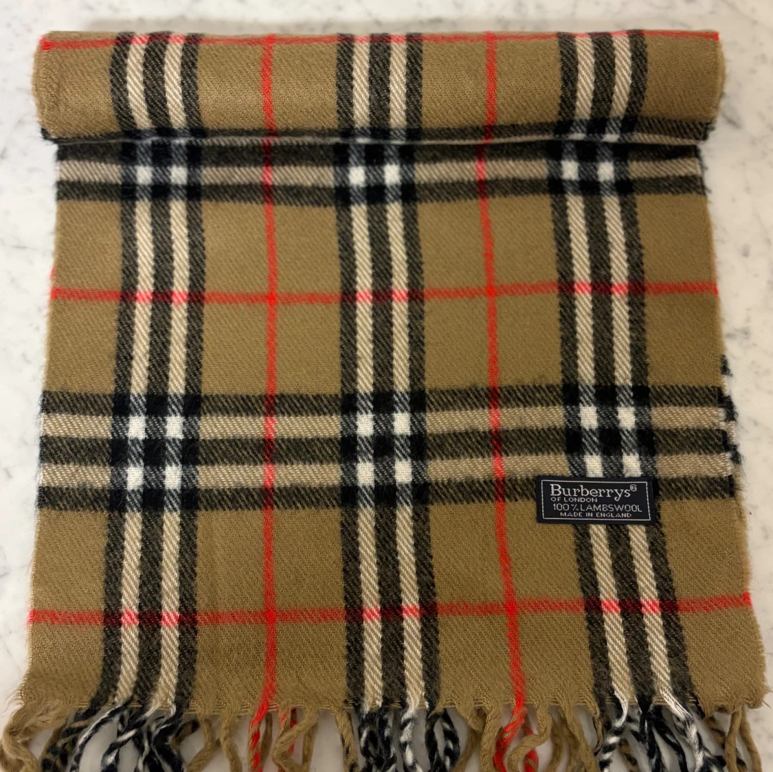 Rutig halsduk från Burberrys i ull - 3