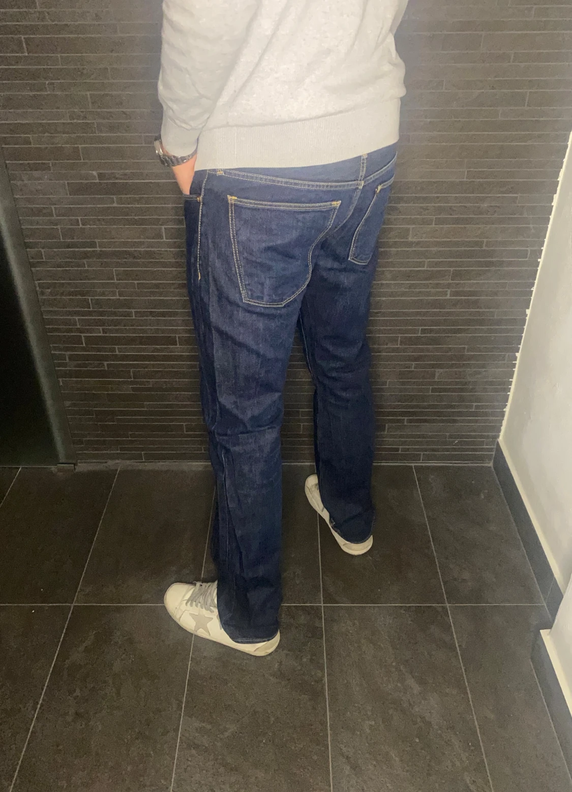 Nya Mörkblå Sliq jeans i straight fit - 1
