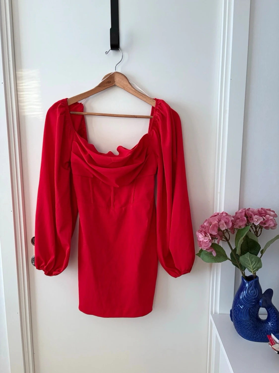 Lillie Long Sleeve Mini Red Dress