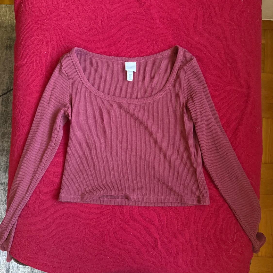 Ribbad långärmad topp från H&M