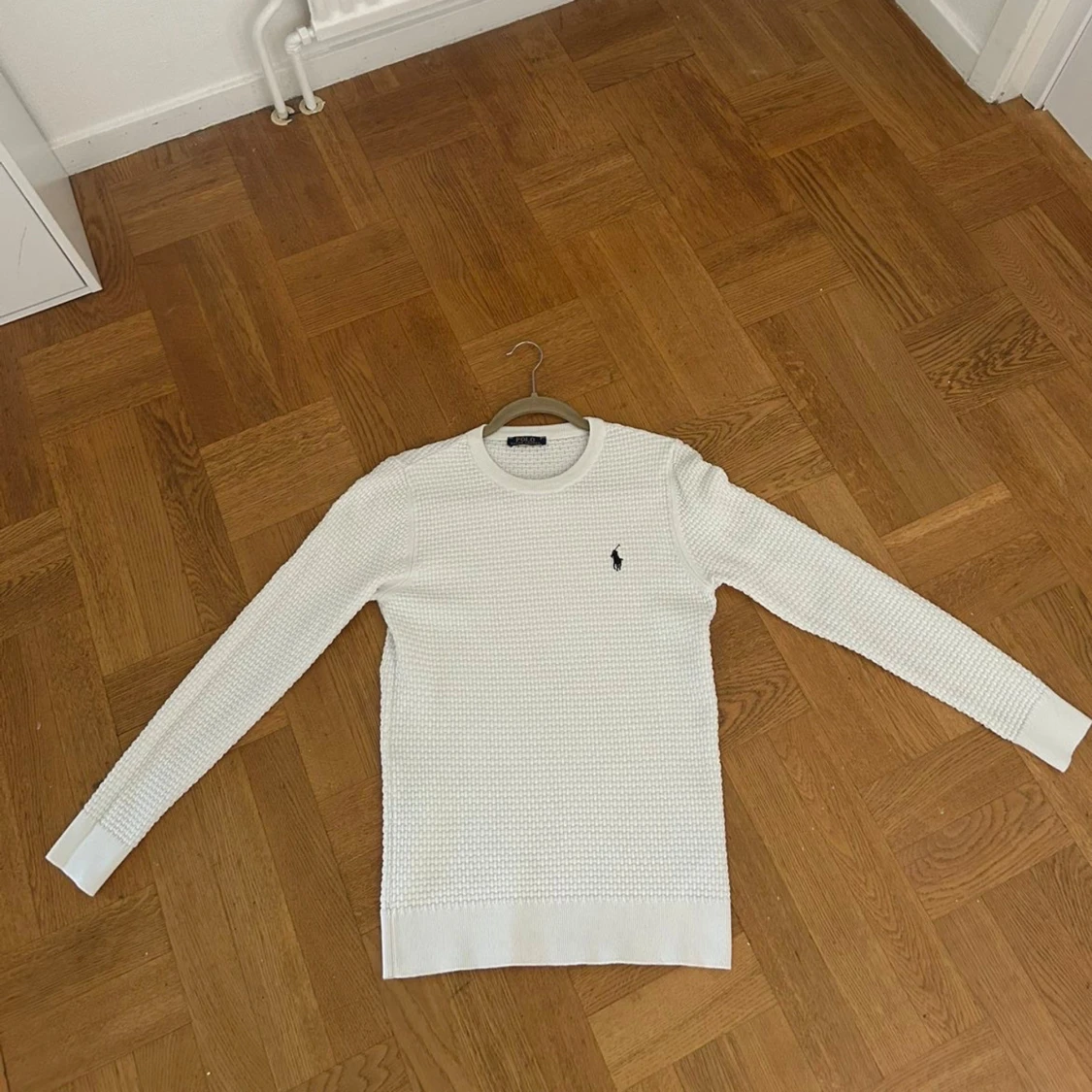 Vit stickad tröja från Ralph Lauren