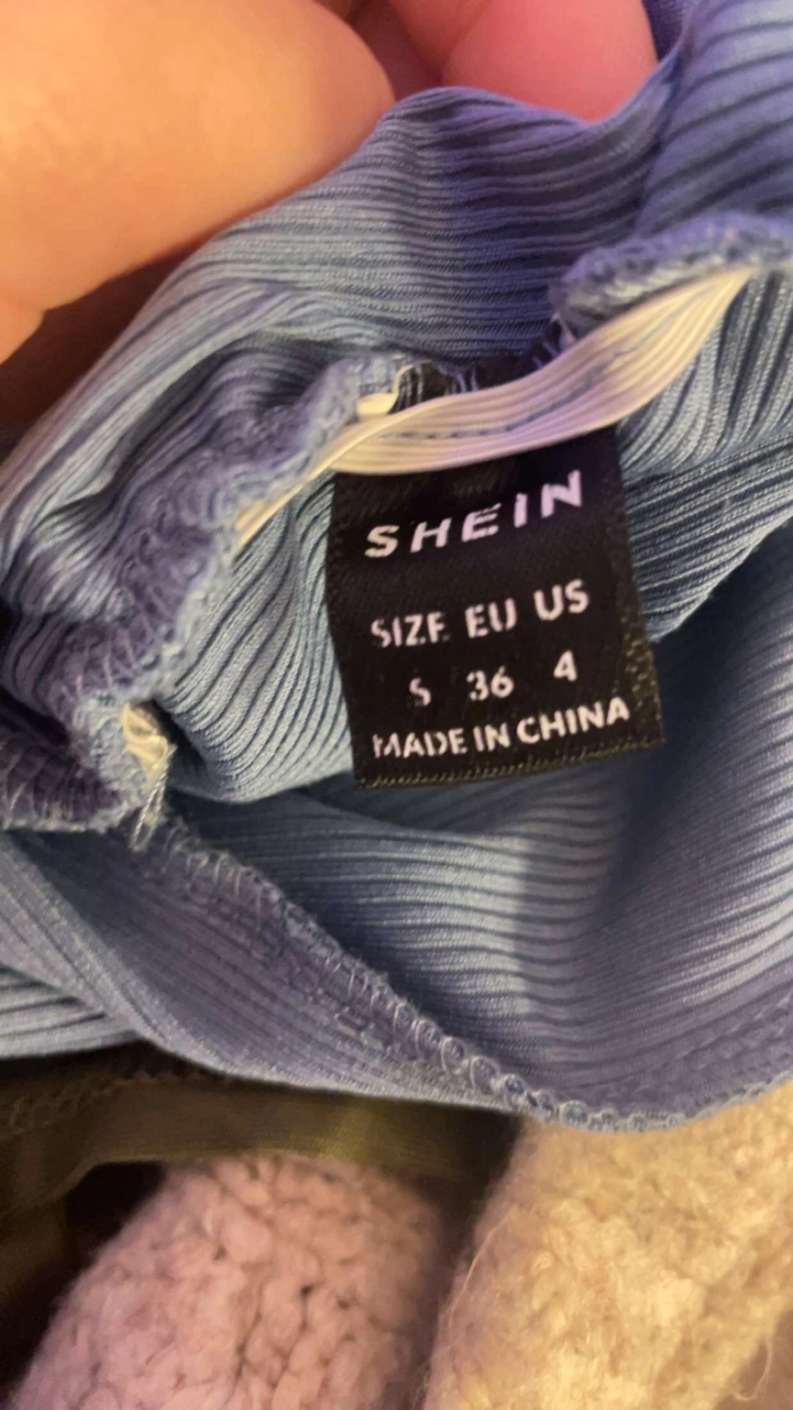 Blå ribbad långärmad topp från SHEIN - 2