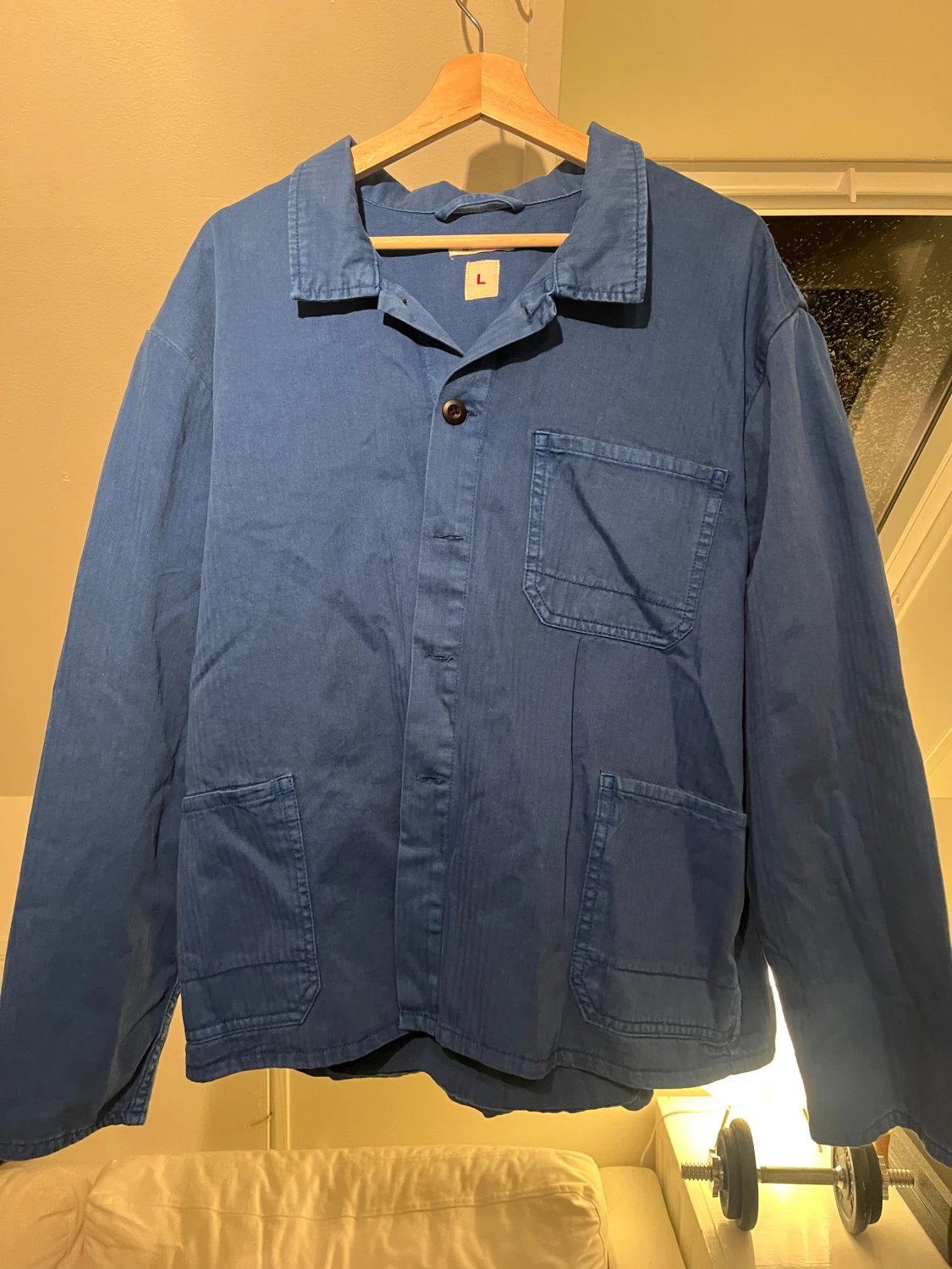 Blå overshirt i bomull, storlek L