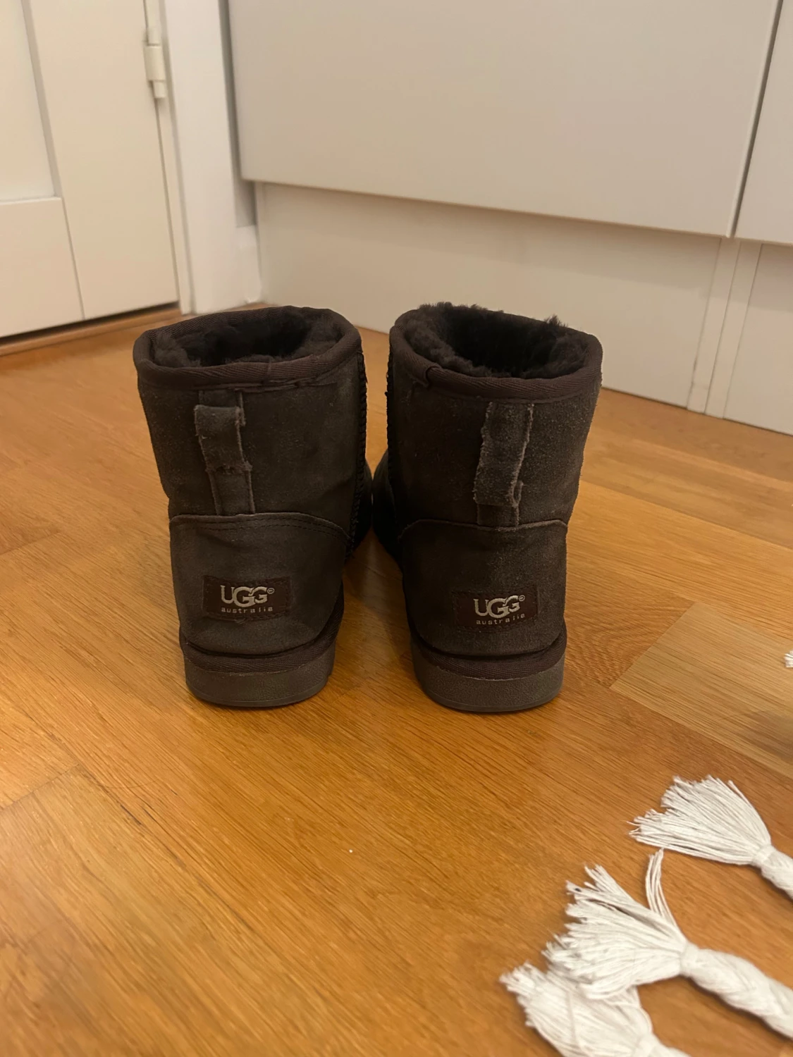 Mörkbruna boots i mocka 38 1/2 eller 39 - 1