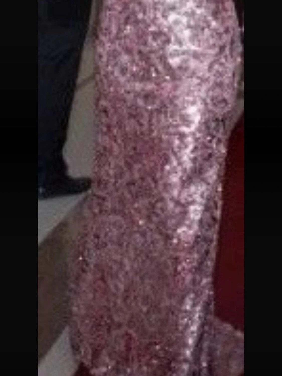 Rosa glittrig långklänning - 3