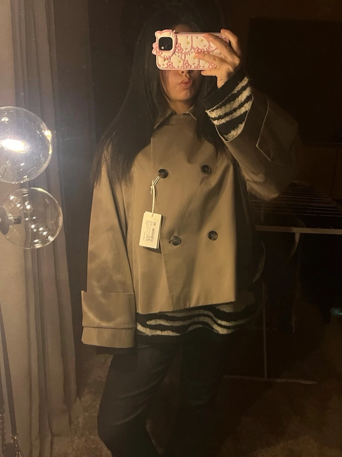 Beige kort rock med dubbelknäppning från dobber  - 2