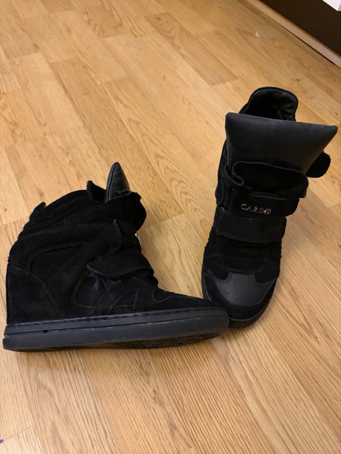 Svarta Isabell marant liknandet  sneakers med kilklack  - 3