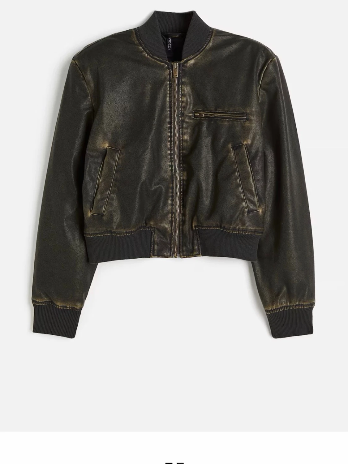 Svart bomberjacka i skinnimitation