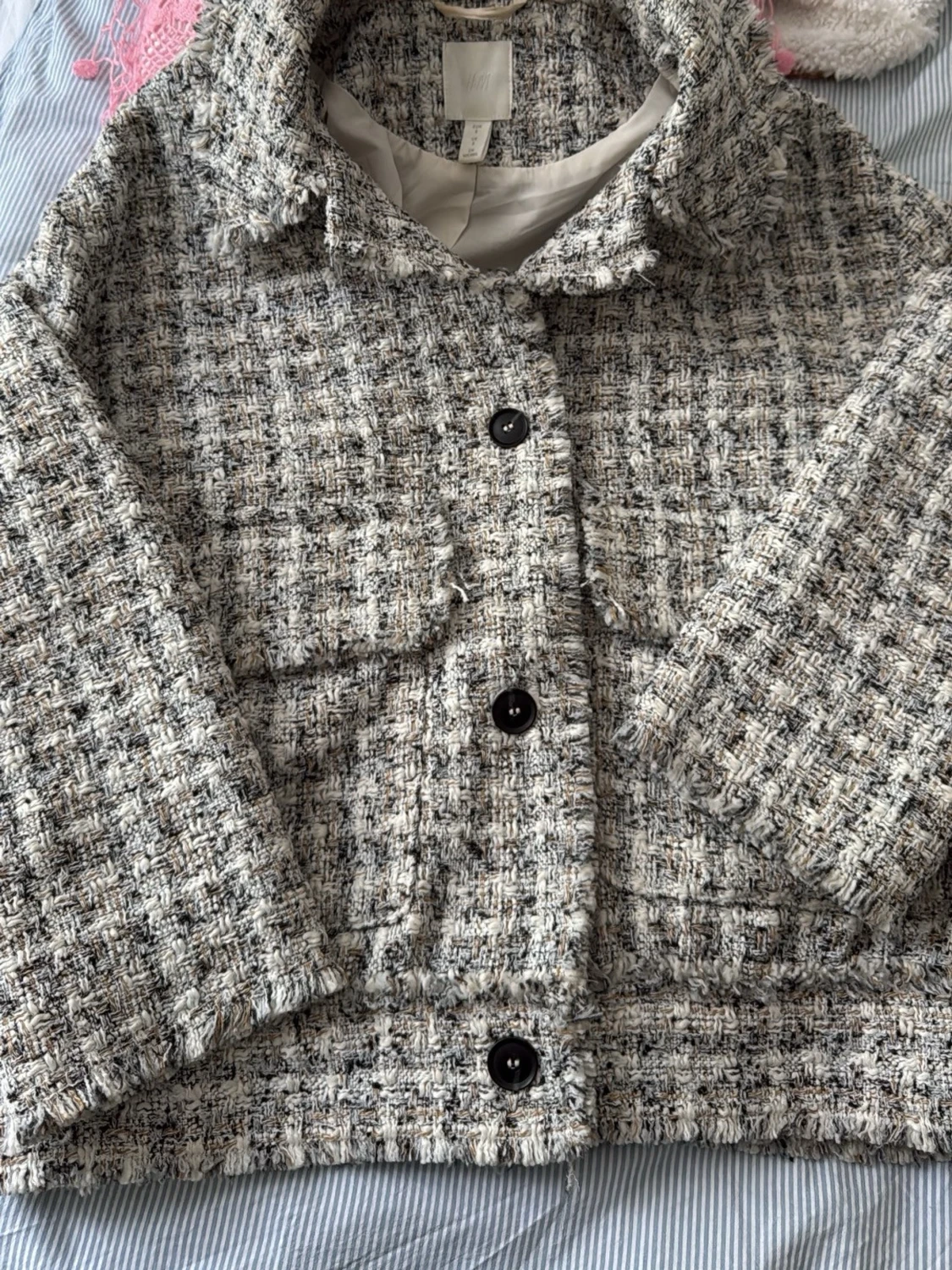 Rutig overshirt i ullmix från H&M