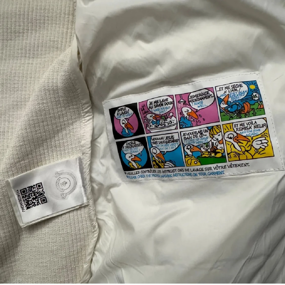 Vit Moncler pufferjacka med huva - 3