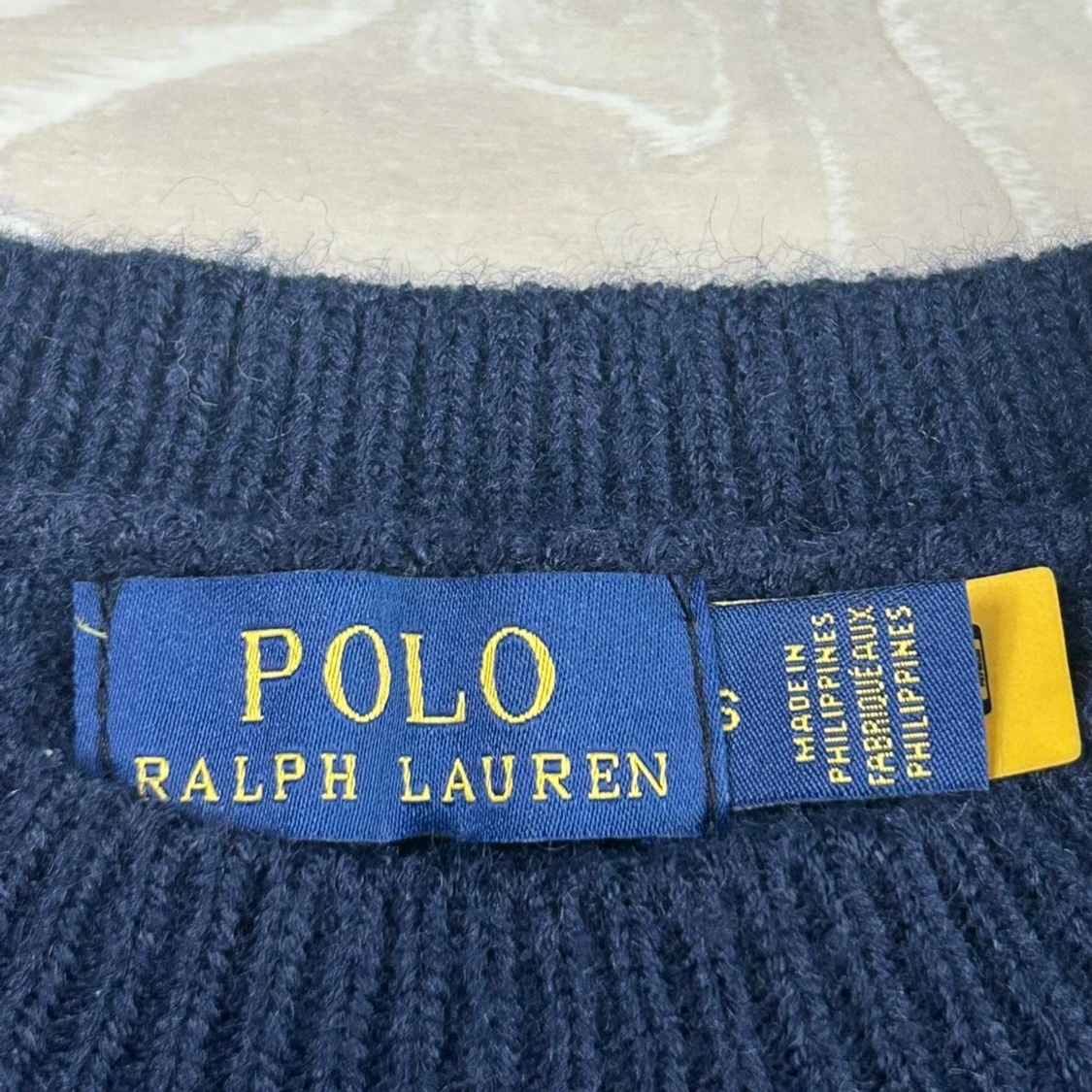 Mörkblå kabelstickad tröja Polo Ralph Lauren - 3