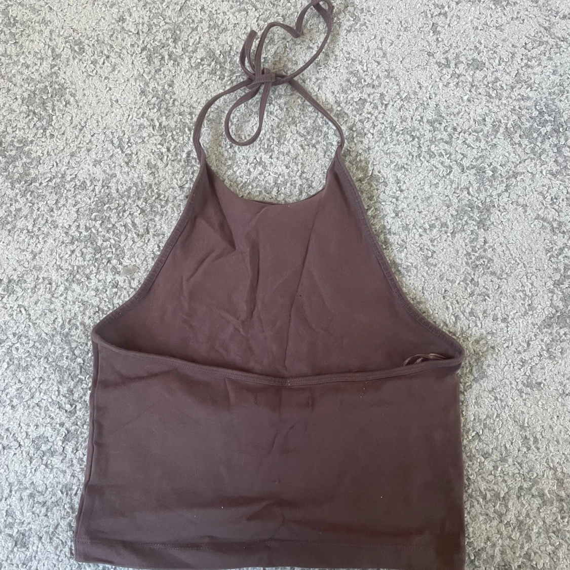 Brun halterneck linnetopp från Bik Bok - 1