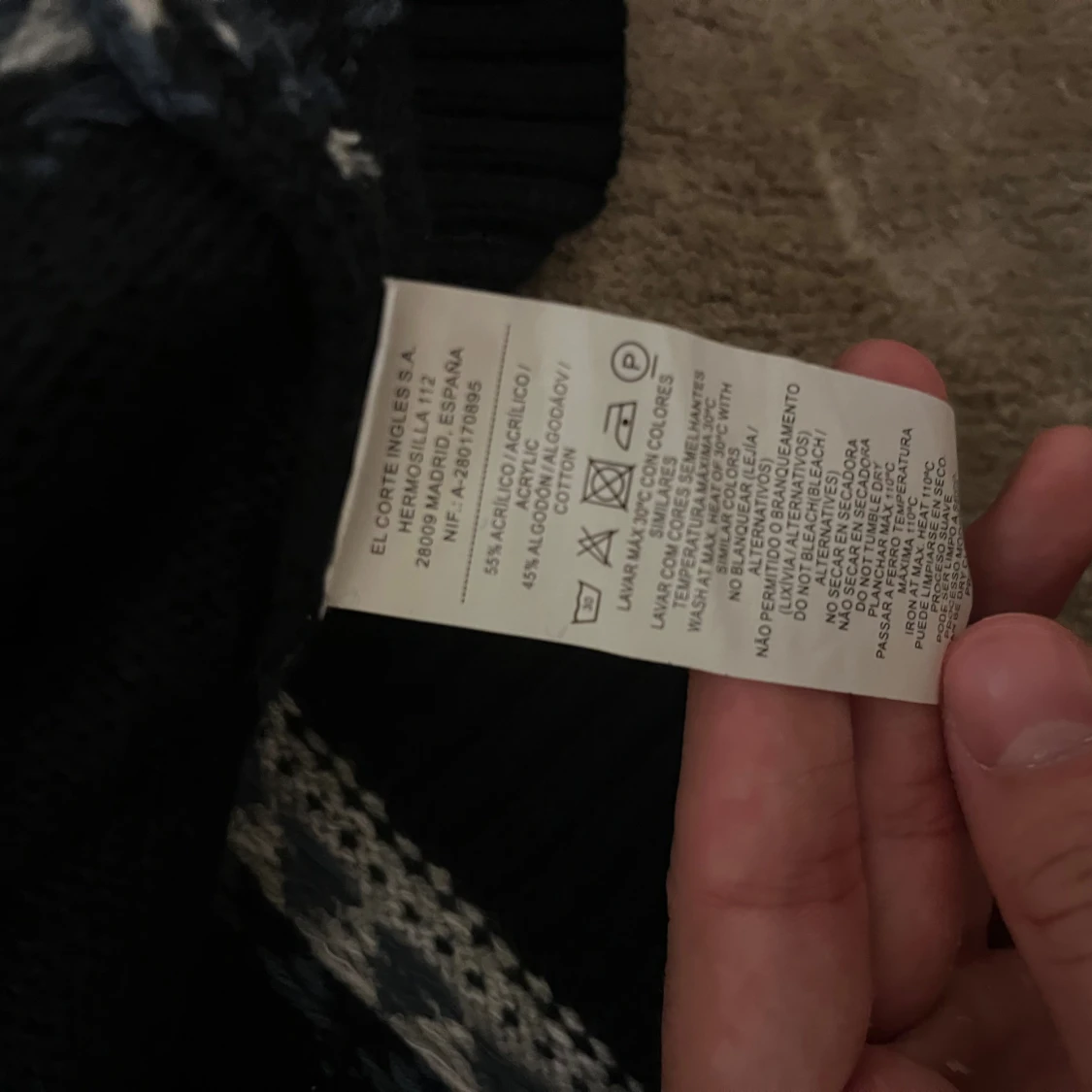 Svart polotröja med mönster Easy Wear - 2