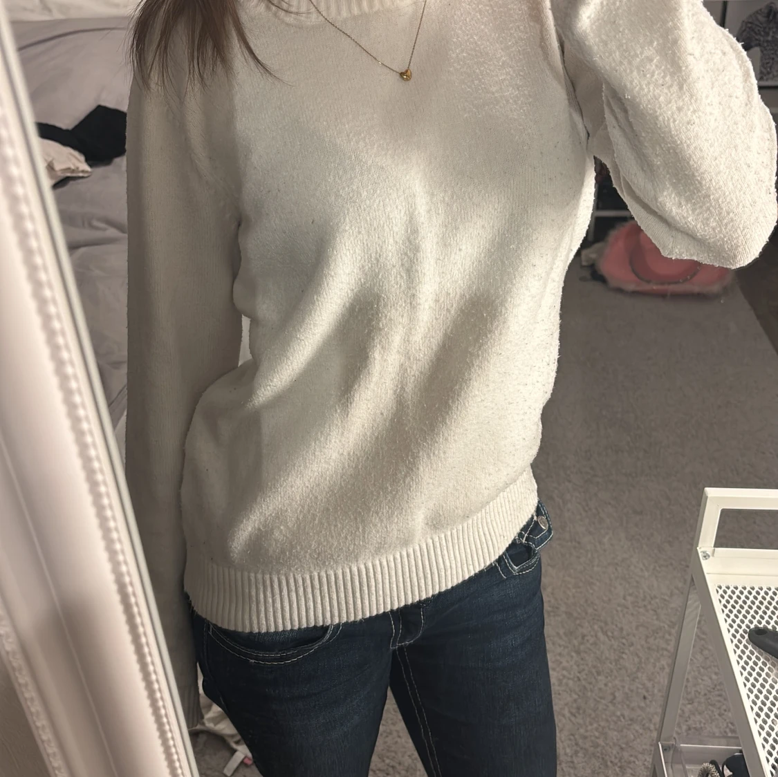 Vit stickad tröja från vila  - 1