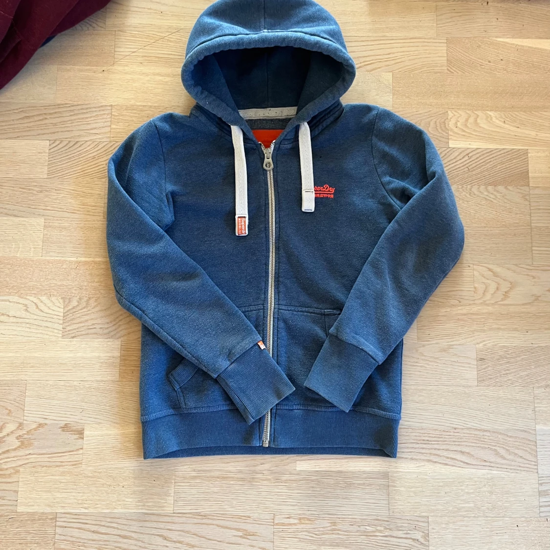 Blå Superdry hoodie med dragkedja - 1