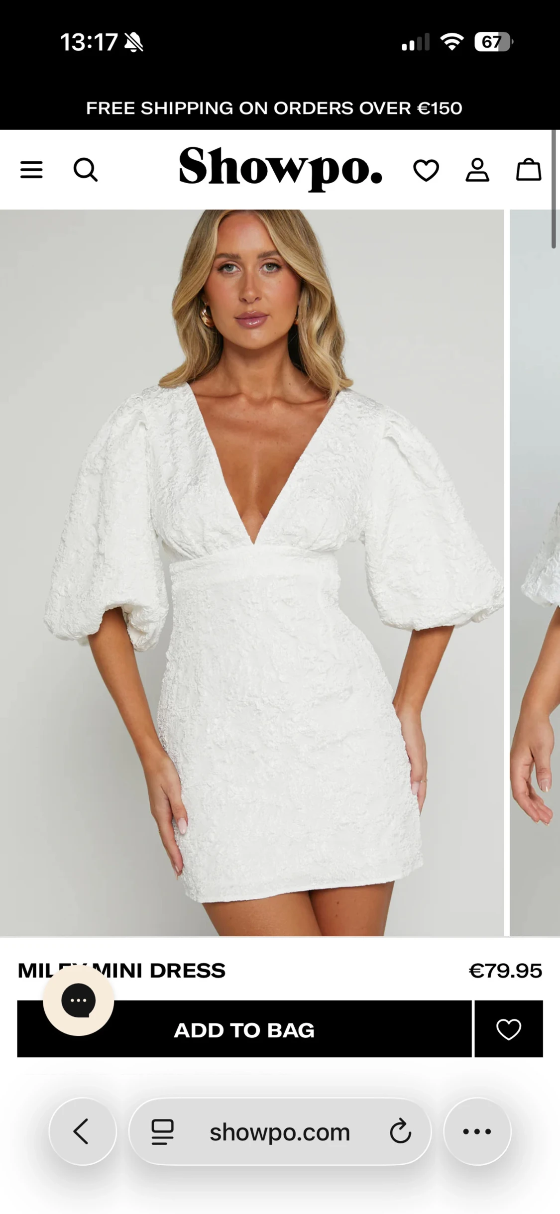 Studentklänning med puffärmar från Showpo, 