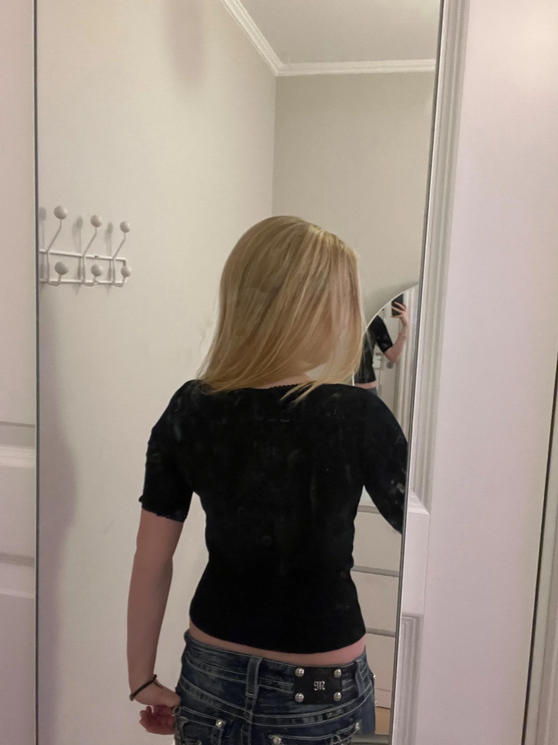 Svart ribbad topp från LINDEX - 1