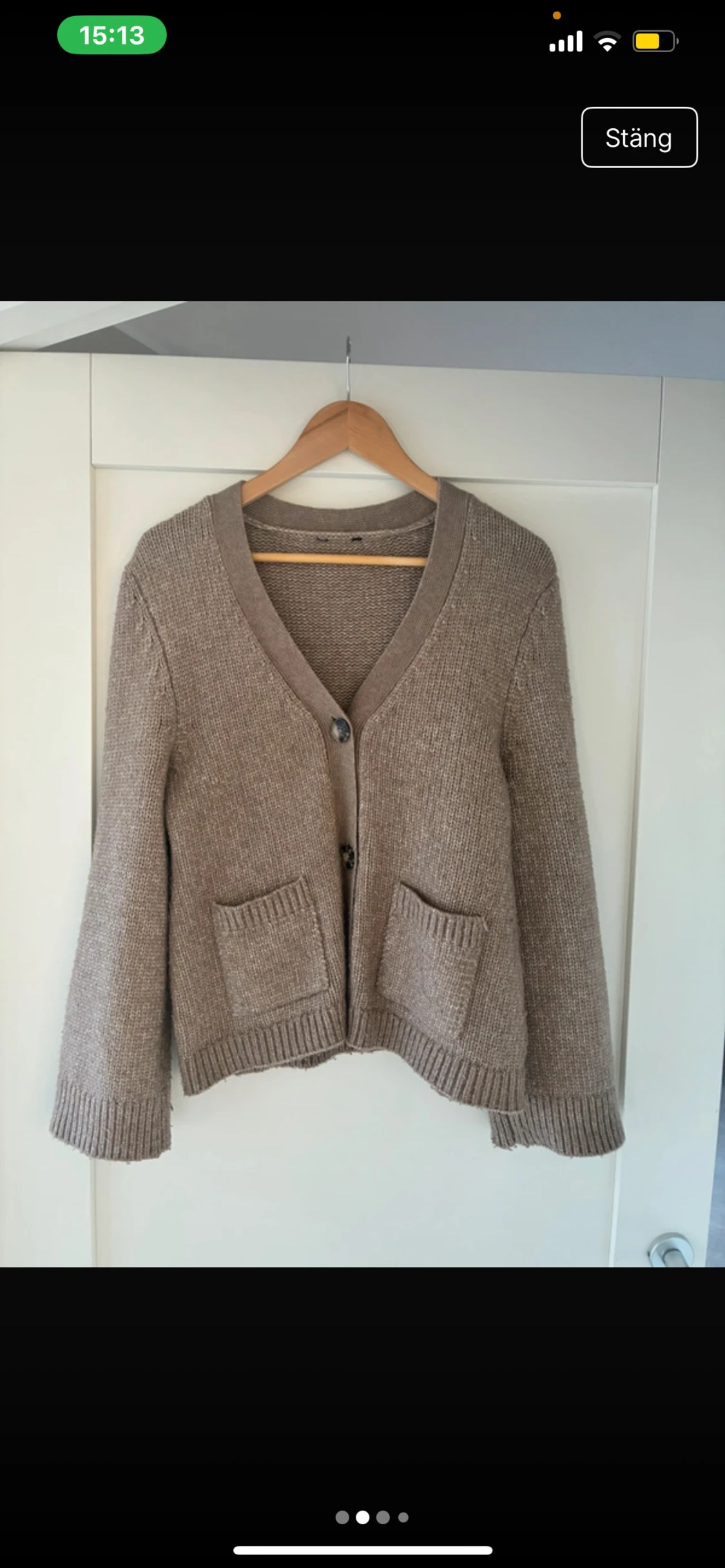 Beige stickad kofta från Lindex - 4