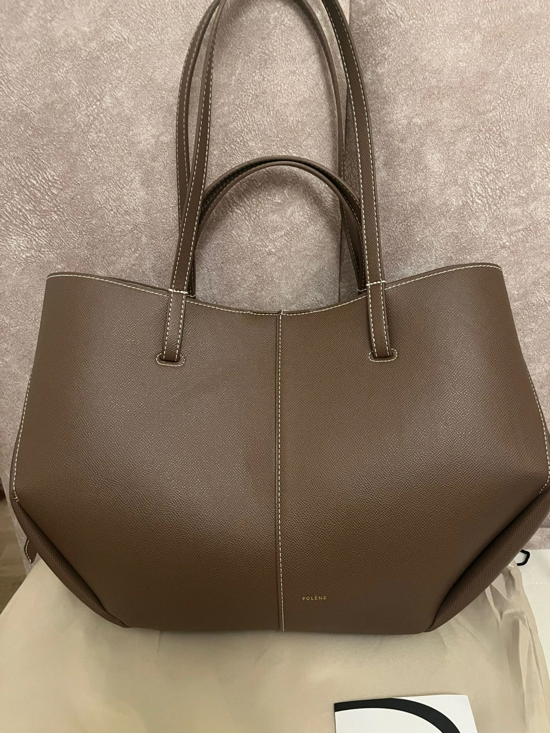 Brun axelväska från Polène i skinn - 1