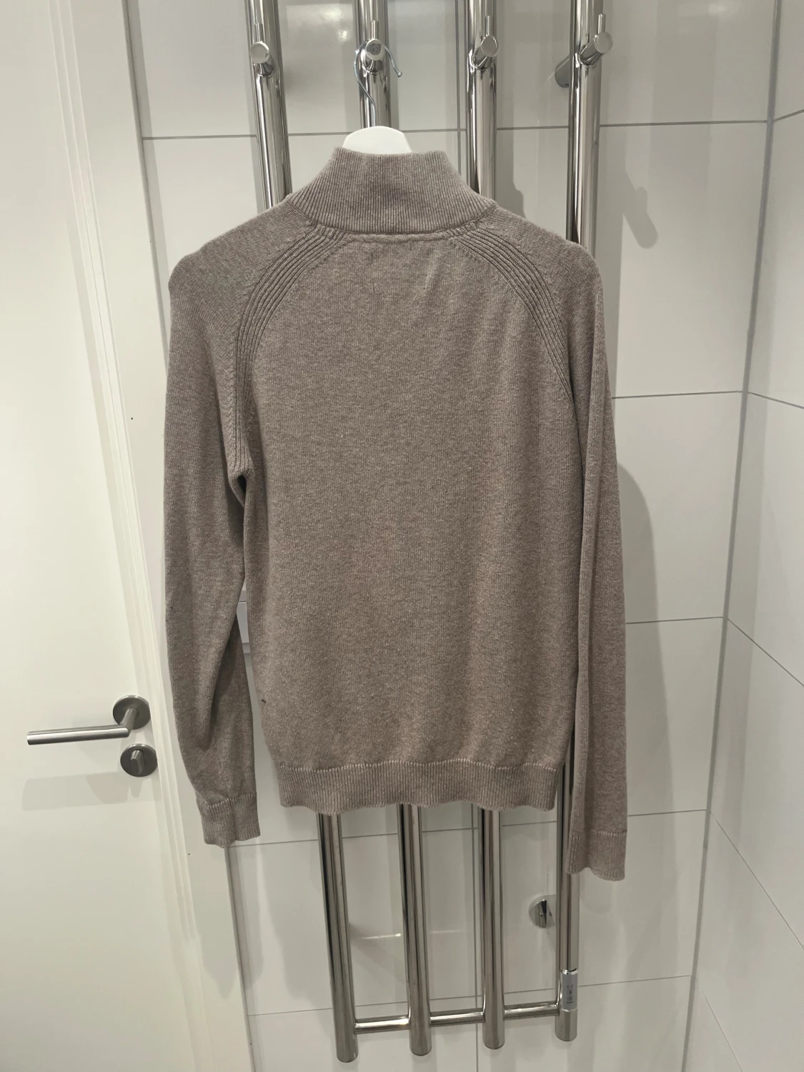 Beige stickad half zip  tröja - 1