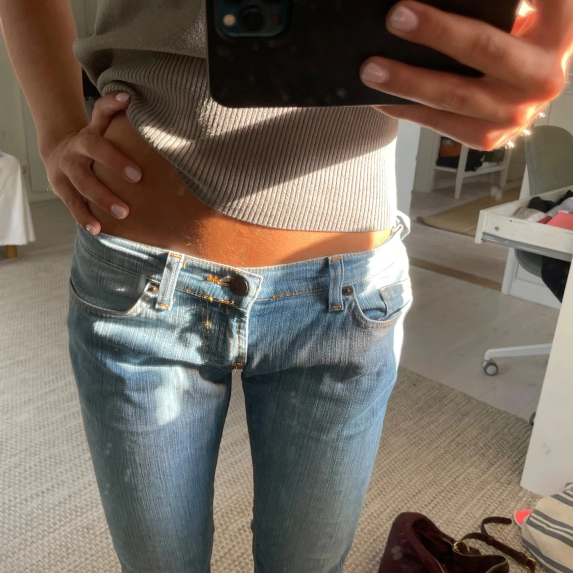 Lågmidjade bootcut jeans - 90